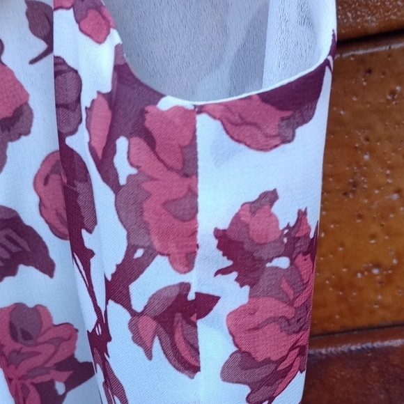 Betsey Johnson White and Red Floral High Low Dress - Picture 6 of 16